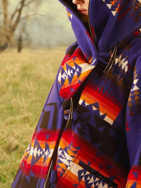 Casual Daily West Cowboy Tribal Geometric Coats Outwear