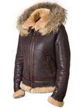 JACKET PILOT FROM SHEEPSKIN WOMEN'S HOOD NANCY LOVE ART.905