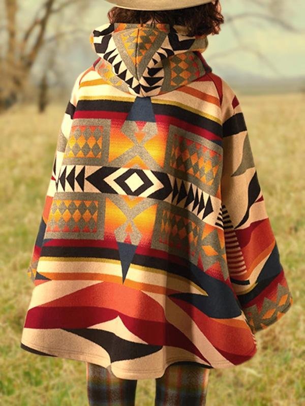 Casual Daily West Cowboy Tribal Geometric Coats Outwear