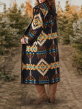 Casual Tribal Graphic Printed Hoodie Long Sleeve Coats Outwear