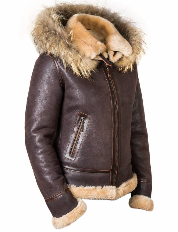 JACKET PILOT FROM SHEEPSKIN WOMEN'S HOOD NANCY LOVE ART.905