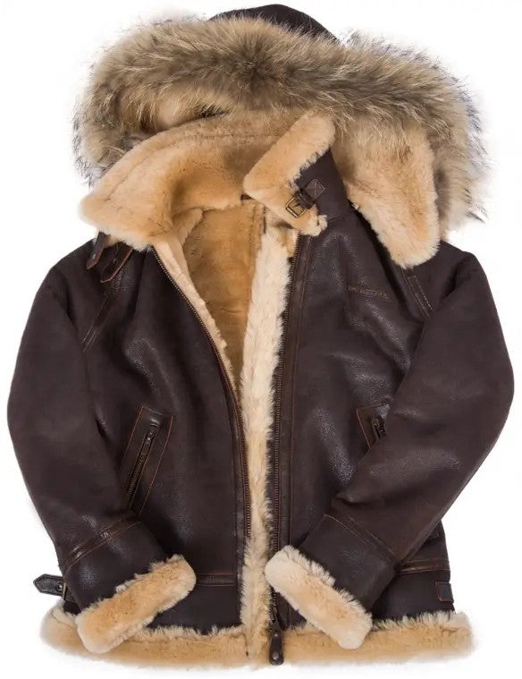 JACKET PILOT FROM SHEEPSKIN WOMEN'S HOOD NANCY LOVE ART.905