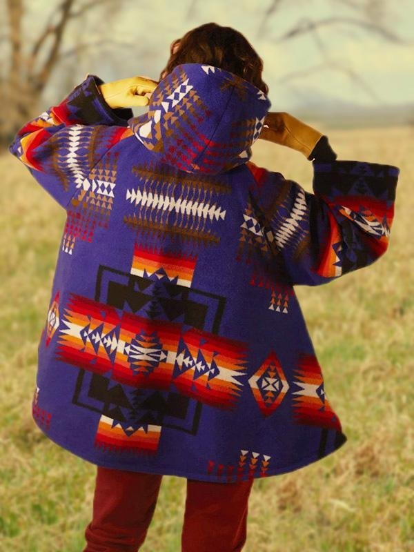 Casual Daily West Cowboy Tribal Geometric Coats Outwear