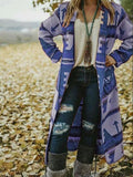 Casual Tribal Graphic Printed Shawl Collar Long Sleeve Coats Outwear