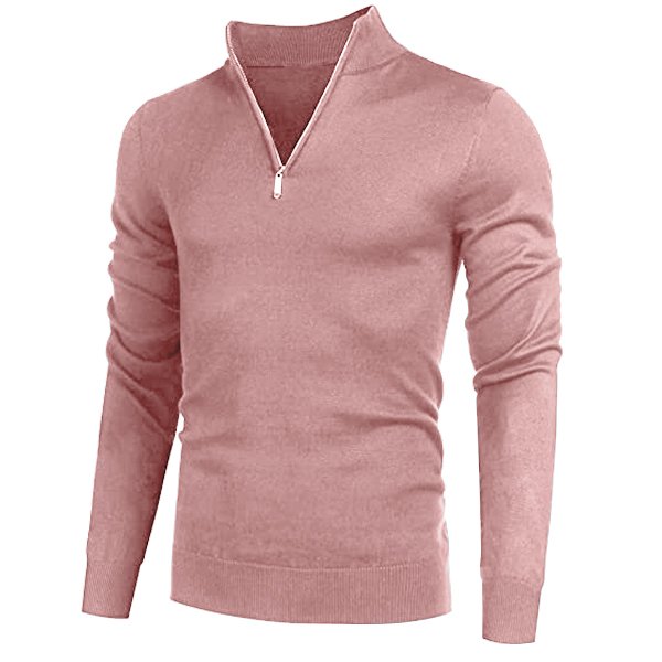 Men's Cashmere Zipper Basic Sweater