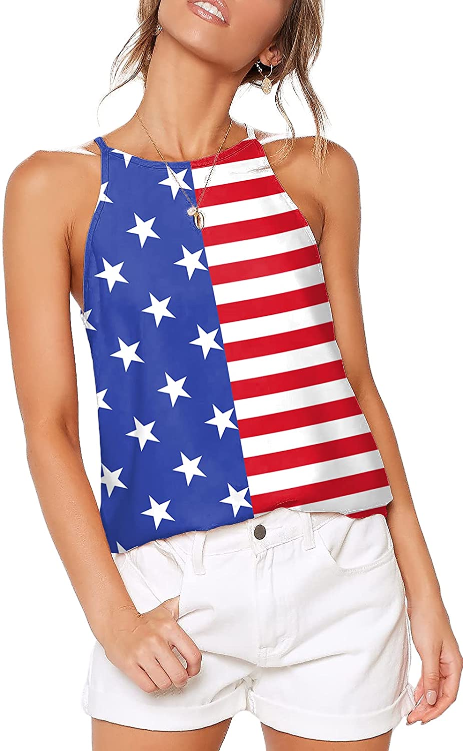 Women's sleeveless Halter vest beach shirt