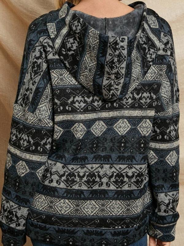 Vintage Tribes Printed Hoodie Long-sleeved SweatShirts Tops