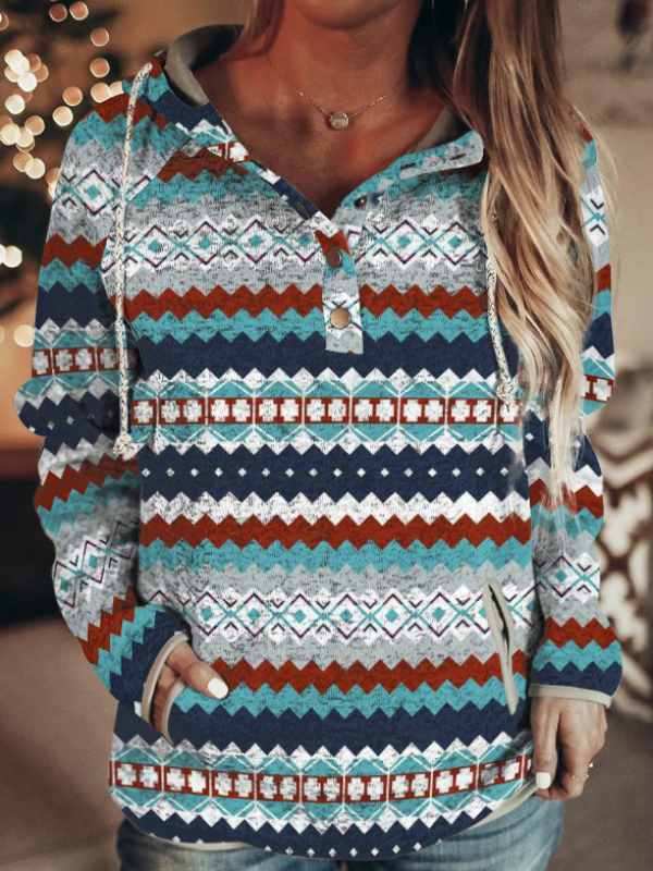 Daily Casual Tribal Vintage Geometric Hoodie SweatShirts Tops