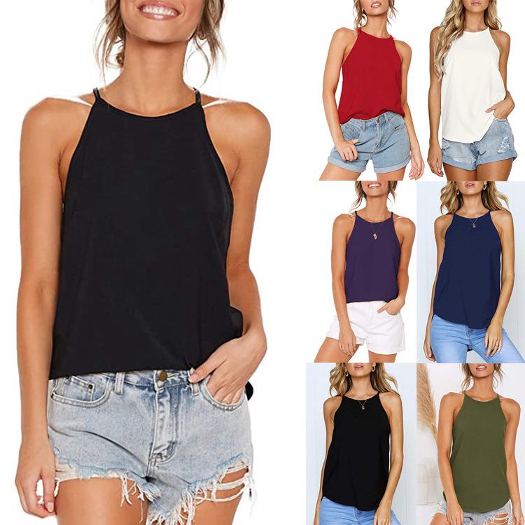 Women's sleeveless Halter vest beach shirt