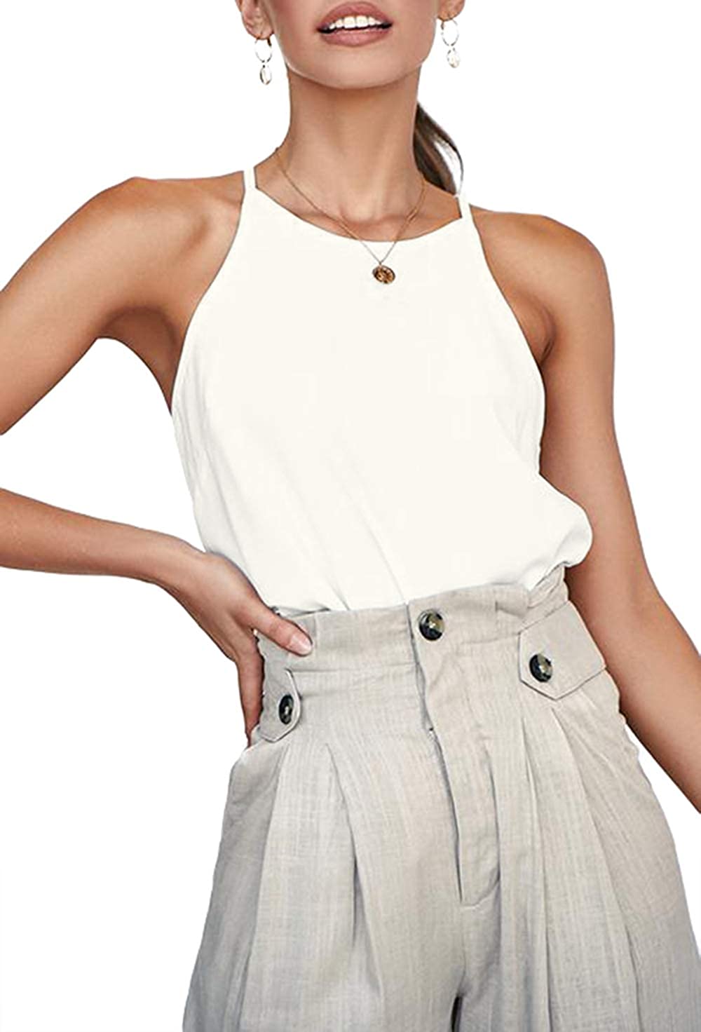Women's sleeveless Halter vest beach shirt