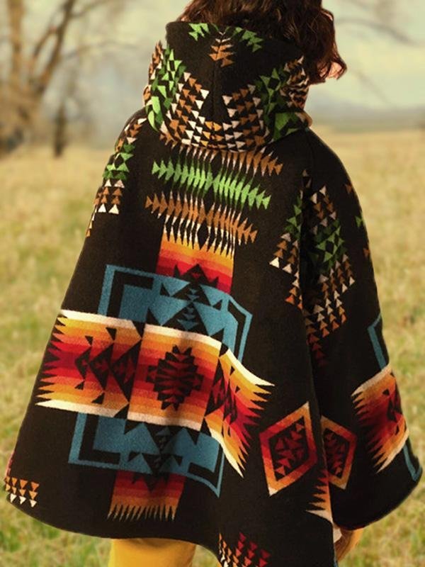 Casual Daily West Cowboy Tribal Geometric Coats Outwear