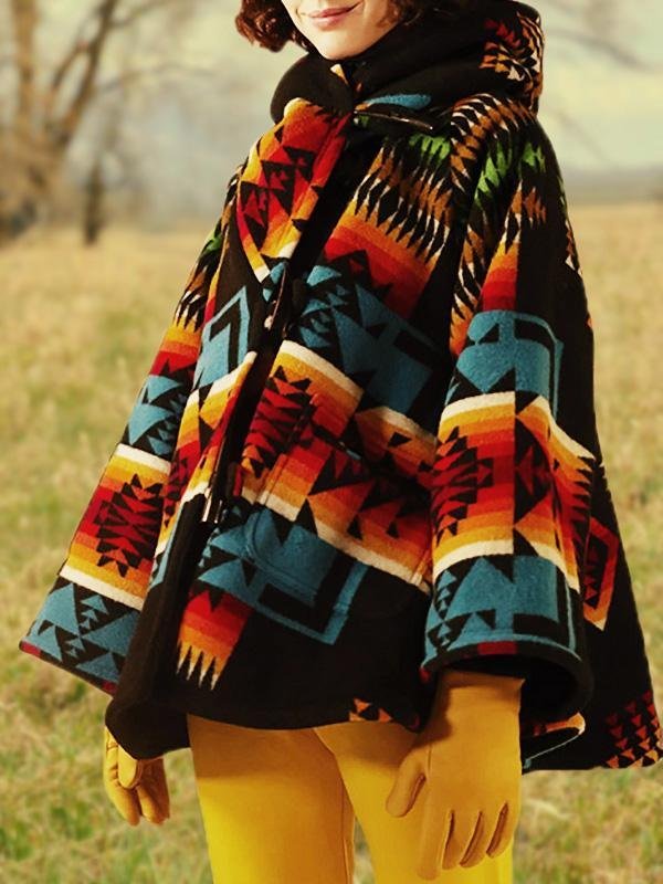 Casual Daily West Cowboy Tribal Geometric Coats Outwear