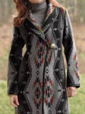 Casual Shawl Neck West Styles Tribal Coats Outerwear