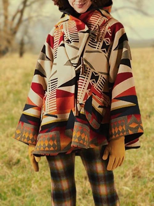 Casual Daily West Cowboy Tribal Geometric Coats Outwear