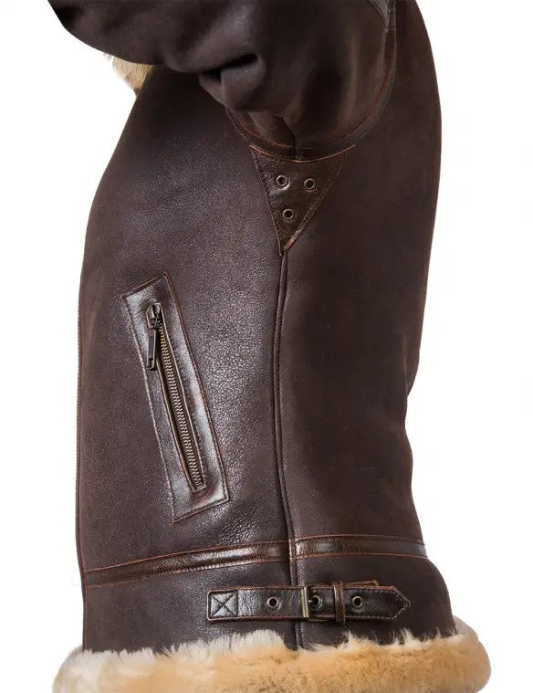 JACKET PILOT FROM SHEEPSKIN WOMEN'S HOOD NANCY LOVE ART.905