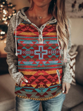 Daily Casual Tribal Vintage Geometric Hoodie SweatShirts Tops