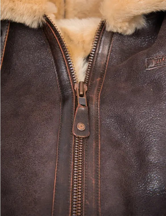 JACKET PILOT FROM SHEEPSKIN WOMEN'S HOOD NANCY LOVE ART.905
