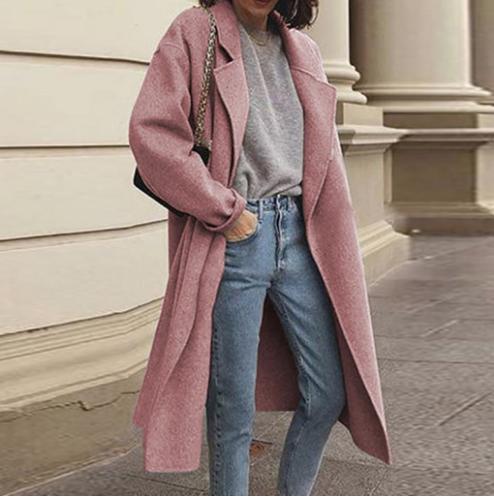 Oversized Retro Casual Solid Color Windbreaker Warm Coat