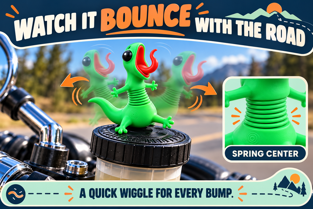 🦎🏍️ Roadside Lizard Buddy – Car & Motorcycle Decor