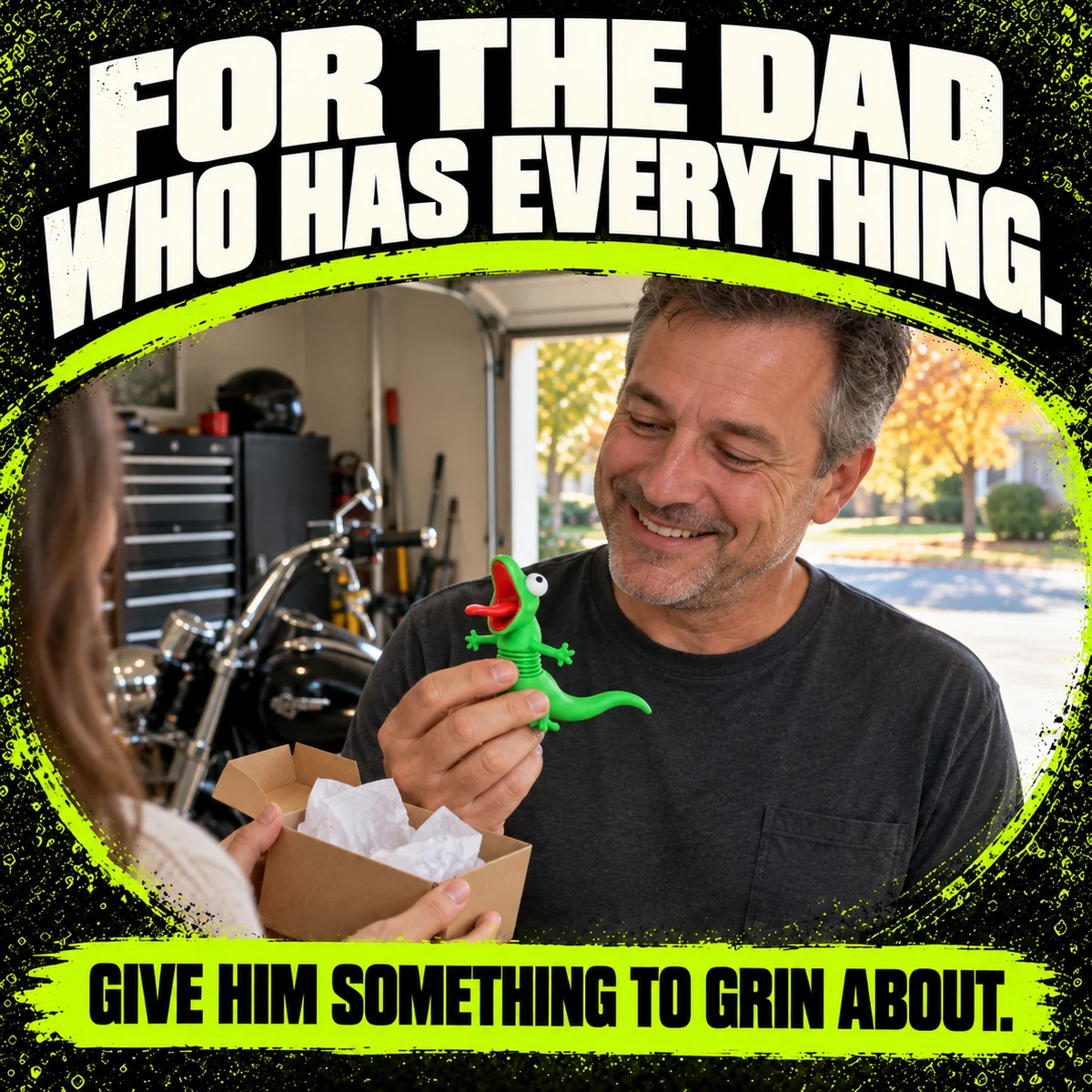 🦎🏍️ Roadside Lizard Buddy – Car & Motorcycle Decor